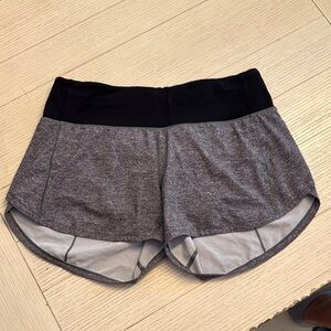 Lululemon Athletica Black and Gray Speed Up Shorts